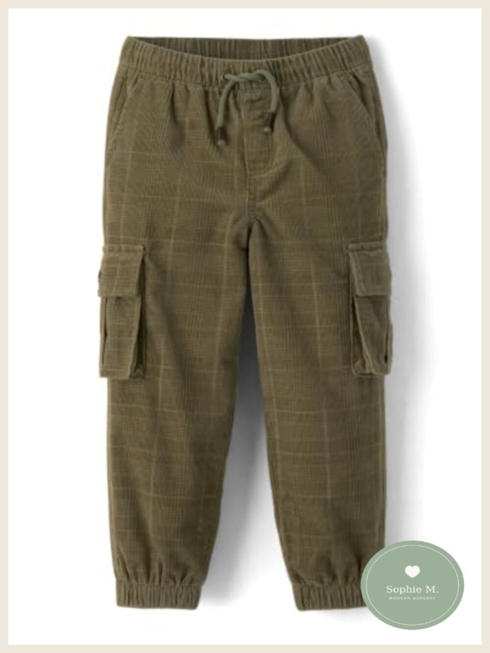 Toddler Boys Corduroy Cargo Jogger Pants Organic Cotton